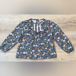 Baby Boden Jersey Cord Ruffled Long Sleeve Top Size 2-3 Years